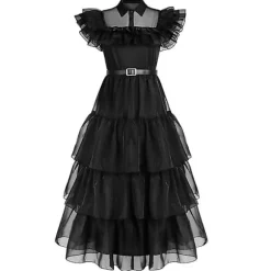 Onsdag Addams Costume Dress Halloween Cosplay Party Costume zy 3XL