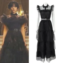Onsdag Addams Costume Dress Halloween Cosplay Party Costume zy 3XL