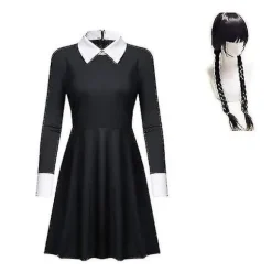 Onsdag Addams og Party Kostumer til voksne børn Uden paryk Without wig S