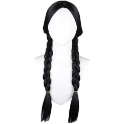 Onsdag Addams Voksen Barn Onsdag Cosplay Paryk.k Adult A