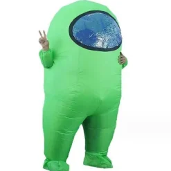 Oppustelig Among Us Kostume Toikido Yume Cosplay Halloween Boguge Blæs Op ..+ Grøn{Fyn10} Grøn Green Adult For 150-190cm