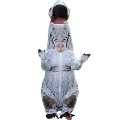 Oppustelig Dinosaur Kostume Cosplay Maskerade Halloween Børn grøn voksen hvid voksen hvid voksen adult white
