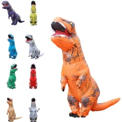 Oppustelig Dinosaur Kostume Cosplay Maskerade Halloween Børn grøn voksen hvid voksen hvid voksen adult white