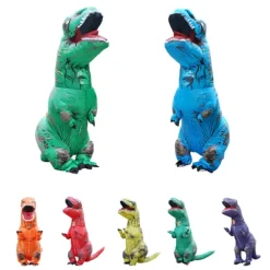 Oppustelig Dinosaur Kostume Cosplay Maskerade Halloween Børn grøn voksen hvid voksen hvid voksen adult white