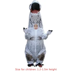 Oppustelig Dinosaur Kostume Cosplay Maskerade Halloween Børn grøn voksen hvid voksen hvid voksen adult white
