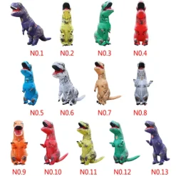 Oppustelig dinosauruskostume Cosplay Maskerade Halloween Børn grøn voksen lilla voksen-FA- adult purple