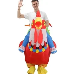 Oppustelig Dragt Oppustelig Kyllingedragt til Fest Halloween Jul Cosplay Voksenstørrelse F&Q adult adult rainbow