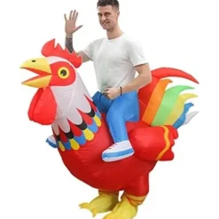 Oppustelig Dragt Oppustelig Kyllingedragt til Fest Halloween Jul Cosplay Voksenstørrelse F&Q adult adult rainbow