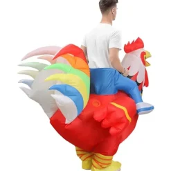 Oppustelig Dragt Oppustelig Kyllingedragt til Fest Halloween Jul Cosplay Voksenstørrelse F&Q adult adult rainbow