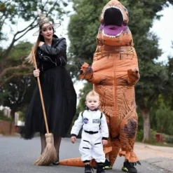 Oppustelig Kostume Trex Dinosaur Kostumer Halloween Kostume Fæstekjole til Voksen (brun) Brown