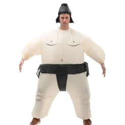 Oppustelig Sumo Kostume, Sjov Udklædning Cosplay Bodysuit med Indbygget Blæser Pustes Hurtigt Op, Åndbart Rivfast Lugtfrit Materiale, Let black 150-190 | Fyndiq