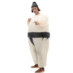 Oppustelig Sumo Kostume, Sjov Udklædning Cosplay Bodysuit med Indbygget Blæser Pustes Hurtigt Op, Åndbart Rivfast Lugtfrit Materiale, Let black 150-190 | Fyndiq