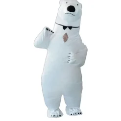 Oppustelig voksen isbjørnekostume, komfortabelt letvægts showkostume til fest og scene - lingling} Polar Bear