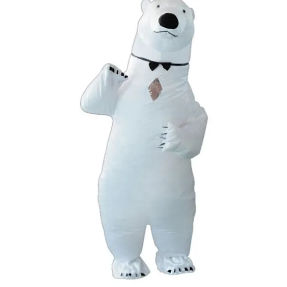 Oppustelig voksen isbjørnekostume, komfortabelt letvægts showkostume til fest og scene - lingling} Polar Bear