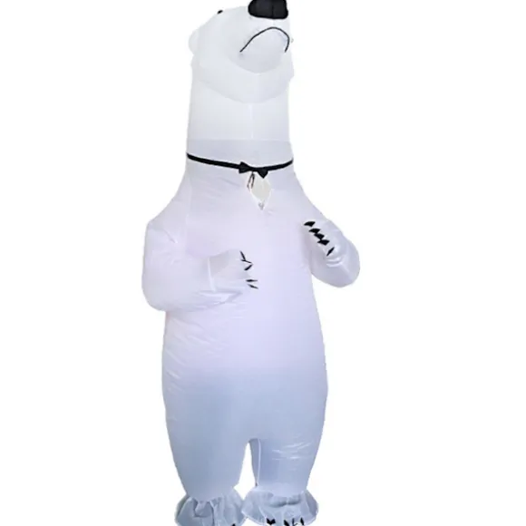 Oppustelig voksen isbjørnekostume, komfortabelt letvægts showkostume til fest og scene - lingling} Polar Bear