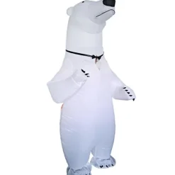 Oppustelig voksen isbjørnekostume, komfortabelt letvægts showkostume til fest og scene - lingling} Polar Bear