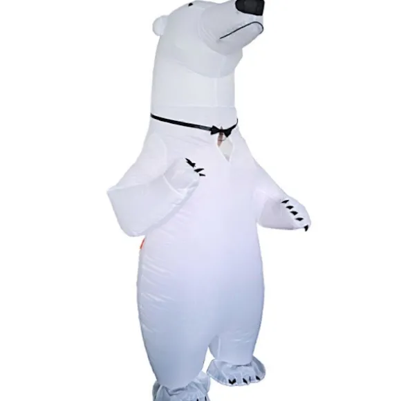 Oppustelig voksen isbjørnekostume, komfortabelt letvægts showkostume til fest og scene - lingling} Polar Bear