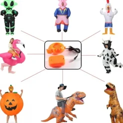 Oppustelige Kostumetilbehør USB Oppustelig Kostume Fan Blæser Luftpumpe og Batteriboks til Oppustelig Kostume