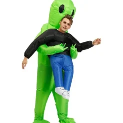 Oppusteligt Alien-kostume til voksne