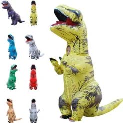 Oppusteligt dinosaurkostume Cosplay Maskerade Halloween Børn adult purple