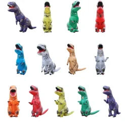 Oppusteligt dinosaurkostume Cosplay Maskerade Halloween Børn adult purple