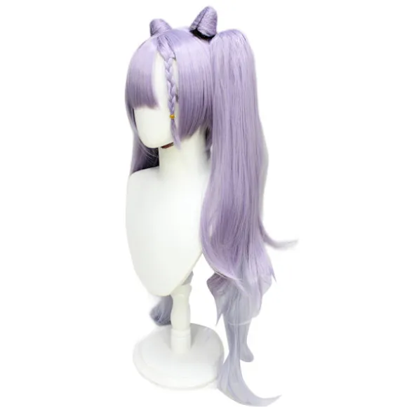 Original God Ting Neon Fast Rain skulptur klar paryk anime spil Udskær klar cosplay dobbelt hestehale progressiv katteører modellering 70cm