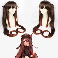 Original paryk fra Gud til Sheng Tang valnød cosplay paryk høj temperatur silke brun sort spil animation paryk ca. 100cm