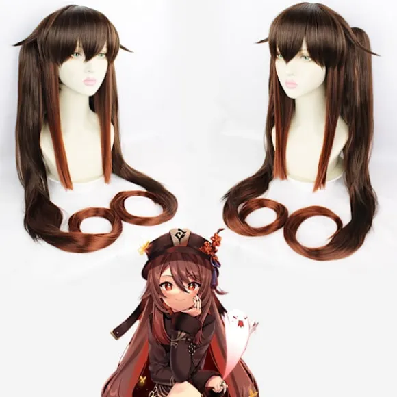 Original paryk fra Gud til Sheng Tang valnød cosplay paryk høj temperatur silke brun sort spil animation paryk ca. 100cm