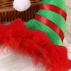 Paillet Julemandshat Hårbøjle med Guldfarvet Glitterkrone, Jule-tema Hårtilbehør