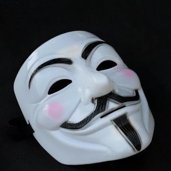 3-Pak Anonymous Maske - Guy Fawkes / V for Vendetta White