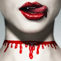 3-pak dryppende blod Halloween-fest choker-halskæde vampyr Co