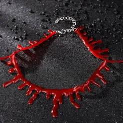 3-pak dryppende blod Halloween-fest choker-halskæde vampyr Co