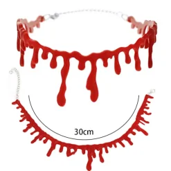 3-pak dryppende blod Halloween-fest choker-halskæde vampyr Co