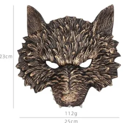 1-pak Guld Opgraderet RP Ulvemaske Halloween Karneval Blød RP Skummende 3D Realistisk Kostume Rekvisitter Ulvemaske