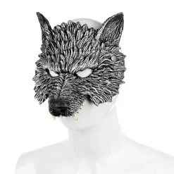 1-pak Guld Opgraderet RP Ulvemaske Halloween Karneval Blød RP Skummende 3D Realistisk Kostume Rekvisitter Ulvemaske