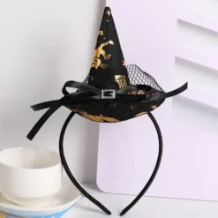 5-pak Halloween-hårbånd til kvinder og børn, assorteret heksehat-hårbånd, hovedbeklædning, cosplay-kostumefest, ferietilbehør, udklædning