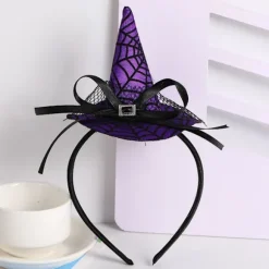 5-pak Halloween-hårbånd til kvinder og børn, assorteret heksehat-hårbånd, hovedbeklædning, cosplay-kostumefest, ferietilbehør, udklædning