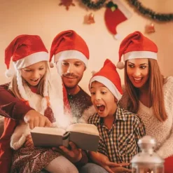 10-pak Julehatte, Familie-Matchende Nissehatte til Alle Aldre
