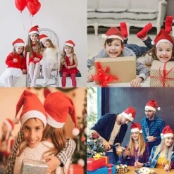 10-pak Julehatte, Familie-Matchende Nissehatte til Alle Aldre