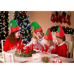 3-pak Julemandens Elf Filt Hatte - Juleferie Party Kostume Gave Tilbehør