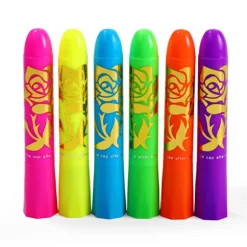 6-pak neon fluorescerende selvlysende ansigtsmalingstifter vaskbare makeup-farveblyanter til voksne Halloween maskeradefest