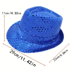 4-pak pailletkasket Unisex Western Dance Jazzhat Glitrende Discohat til Halloween-fester 4Pcs