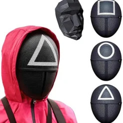 2-pakke - Squid Game Maske / Ansigtsmaske - Cosplay Sort Firkant Sort{FY} Black Square