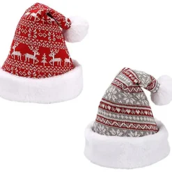 Pakke med 2 Santa-hatte til voksne