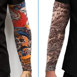 Pakke med 9 tatoveringsærmer Tatoveringsarmstrømpe Armtatoveringsstrømpe Unisex Nylon Midlertidige Tatoveringer Arm Tilfældig Stil