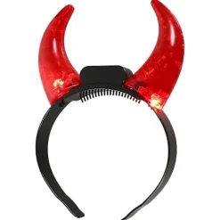 Pandebånd med ansigtshorn, lette horn, gotisk antilopehorn, LED-horn Red 21.00X16.00X3.00CM