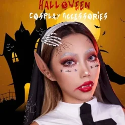 Par alvöron Latexöron spidse ører, 3 par vampyrtænder style 2