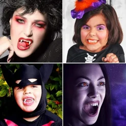 Par alvöron Latexöron spidse ører, 3 par vampyrtænder style 2
