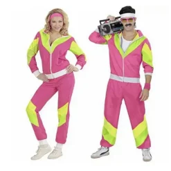 Par Hippie-kostumer til kvinder og mænd Halloween Vintage 70'er 80'er Rock Disco Cosplay-tøj Diskotøj Hippie-kostume L L Pink