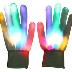 Par LED-2 handsker, lysende/farverige, blinkende/multi-farvede LED